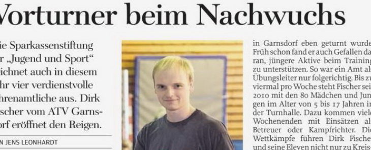 Stiftungspreis für Dirk Fischer – Freie Presse, 16.08.2017